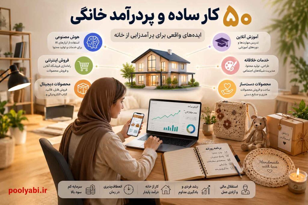 کارهای ساده و پردرآمد خانگی برای شروع کسب درآمد از خانه با سرمایه کم